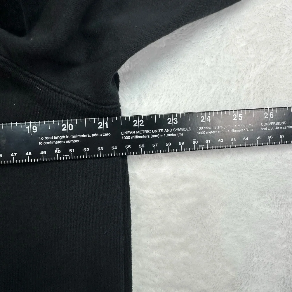True Religion Full Zip Hoodie Mens Large Black Graphic Logo Big Spellout Back